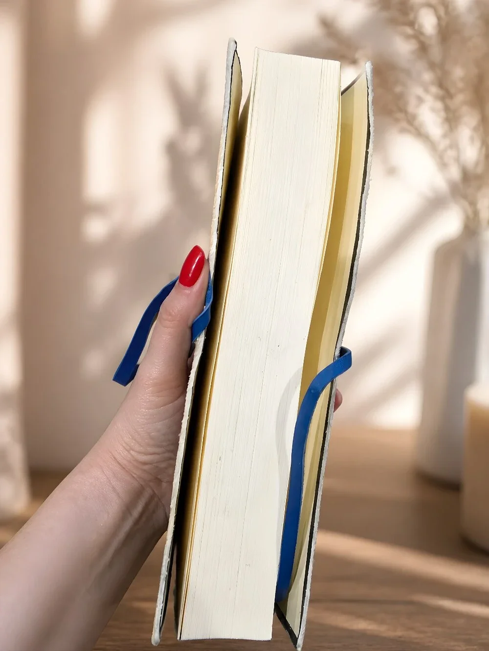 (#3) NWOT leather-bound wrap journal featuring a multi-colored vertical stripe